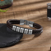 Brown Braided Leather Bracelets